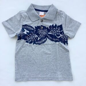 NWT Gymboree Gray & Navy Tropical polo